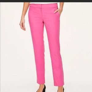 NWT Loft Pink Pencil Crop Ankle Pants 16 Curvy